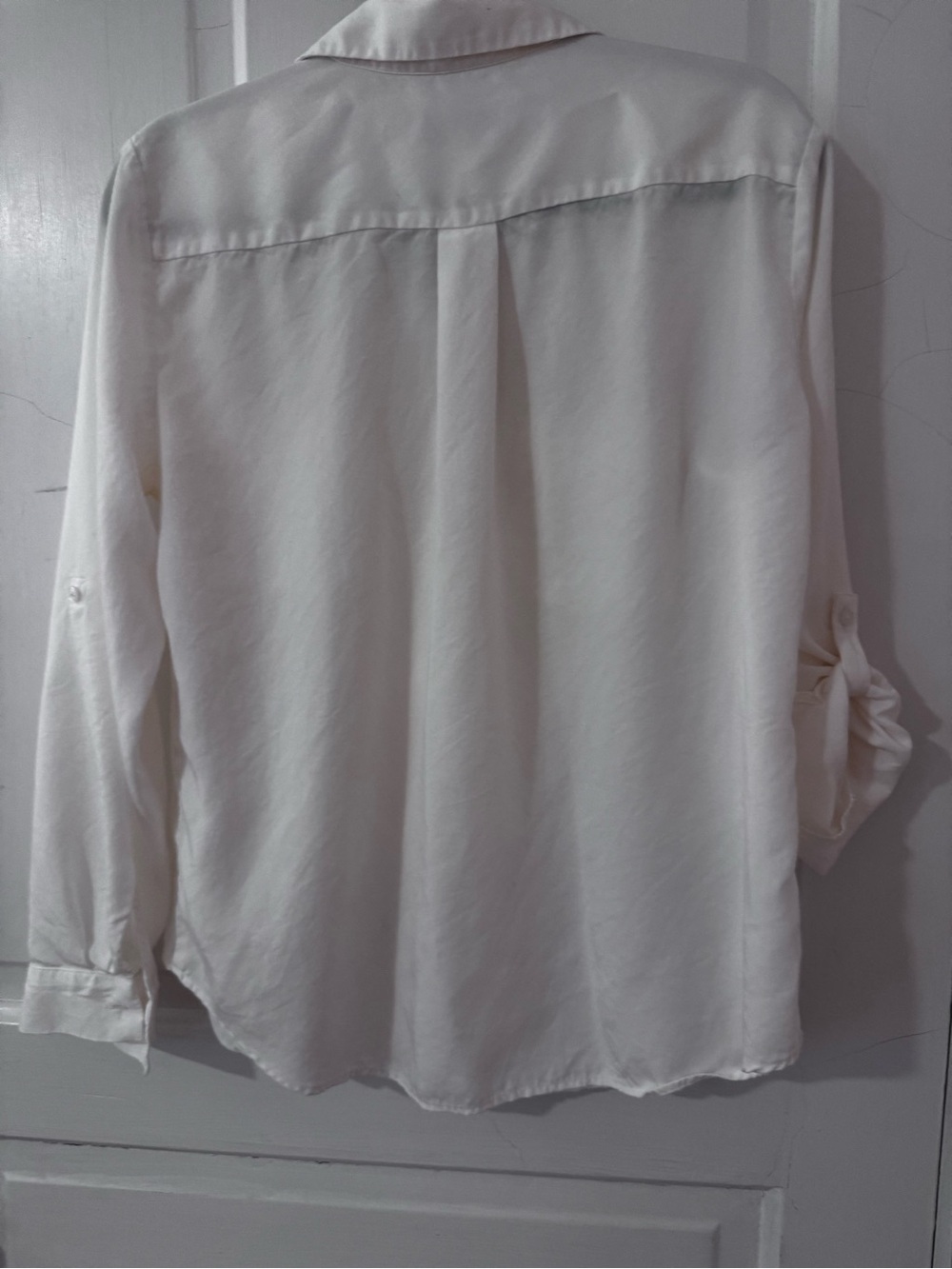LOFT Cream Button-Up Collared Shirt - Picture 3 of 4